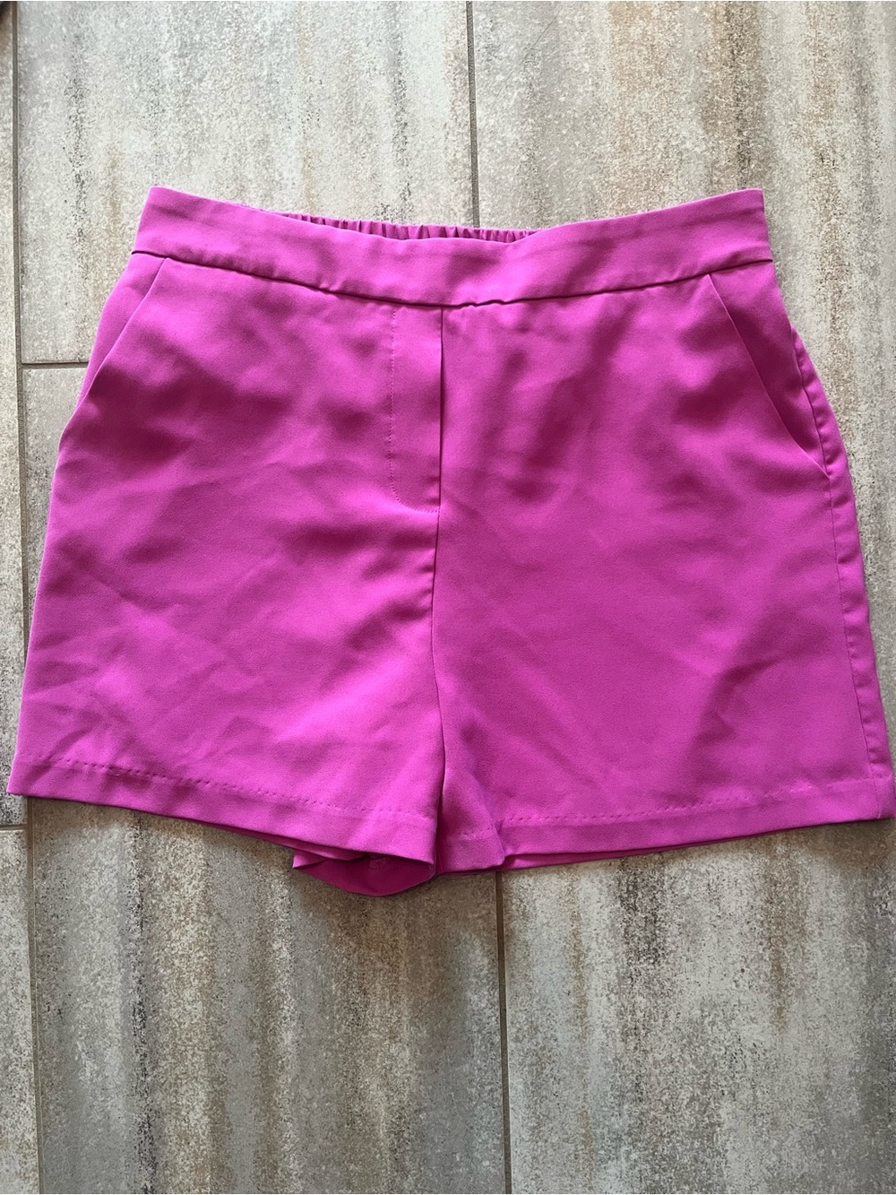 Skies Are Blue High-Waist Magenta Tailored Shorts